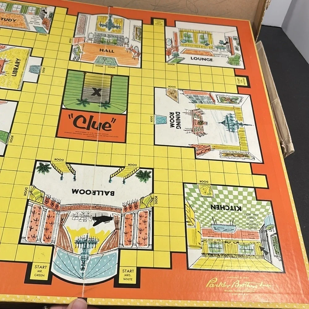 Vintage 1963 Clue Board Game by Parker Brothers – Detective Game
